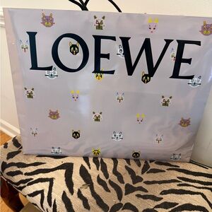 Loewe Rare Cat Gift Bag with Colorful cloth handles Large